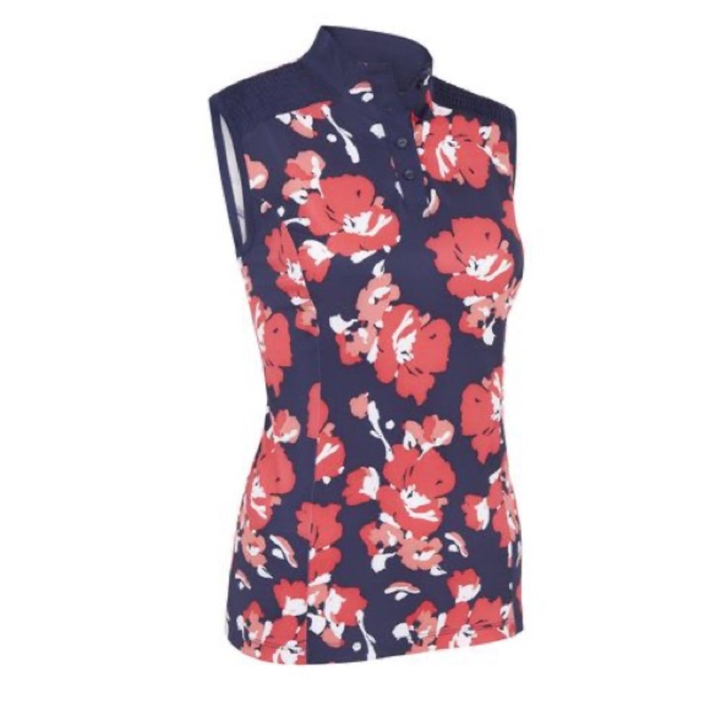 NWT Callaway Floral Polo Large